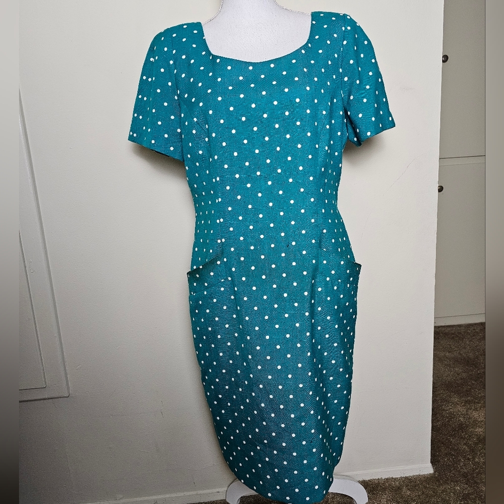 Turquoise Vintage Polka Dot Dress
